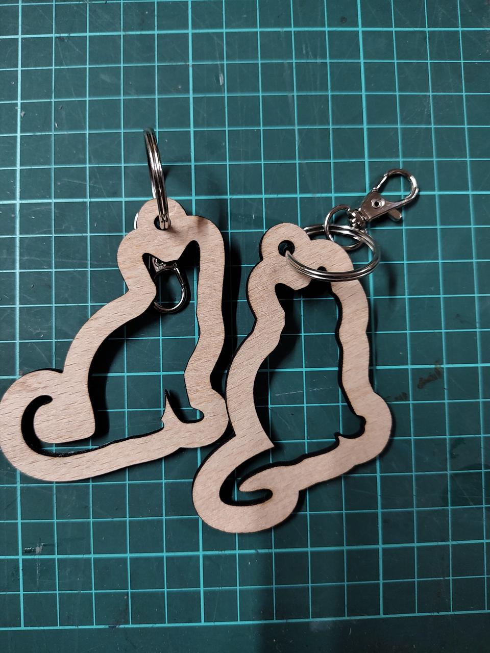 Cat silhouette keyfobs