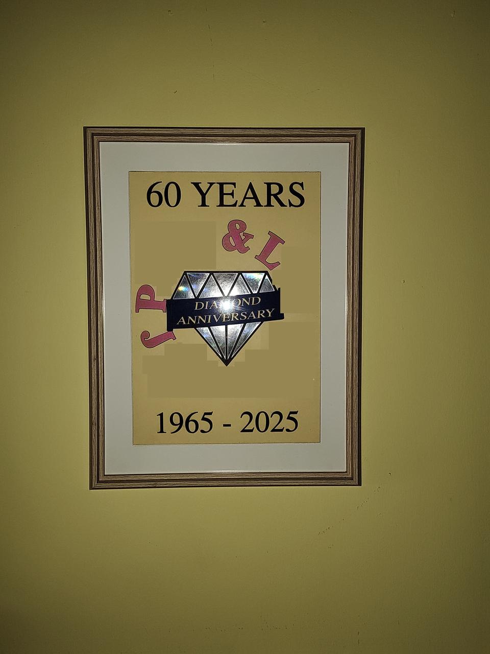 60th Anniversary wall plaque