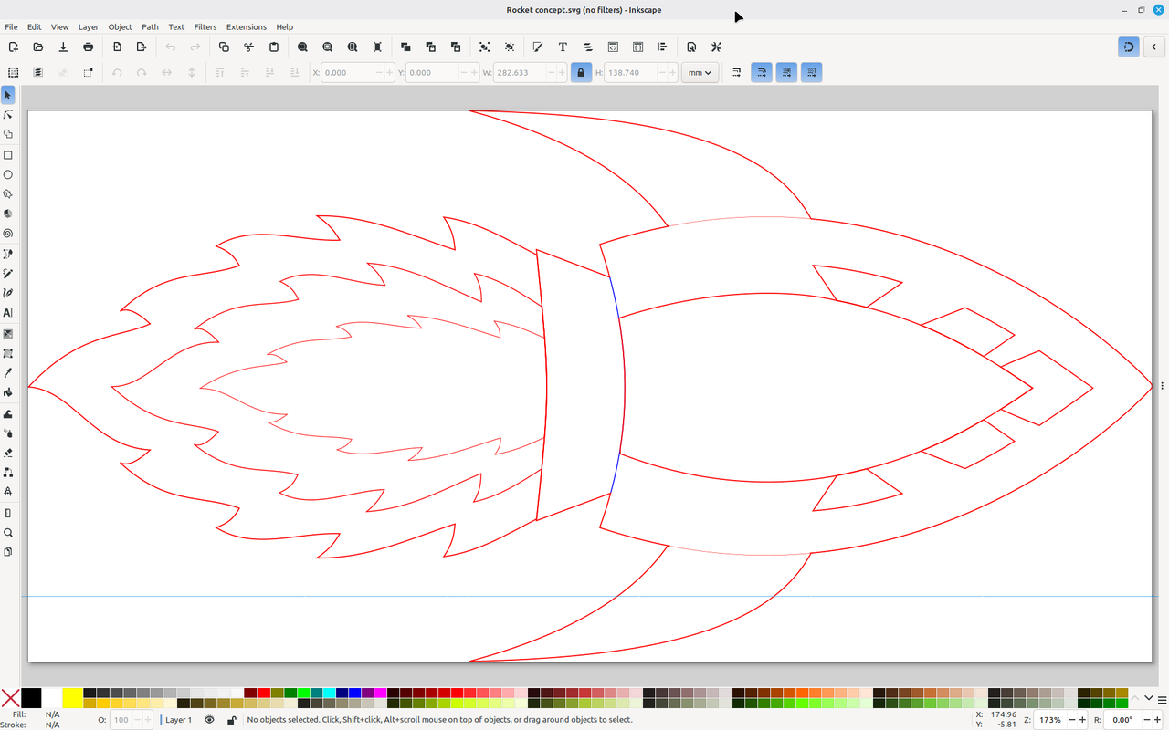 Rocket concept design in Inkscape